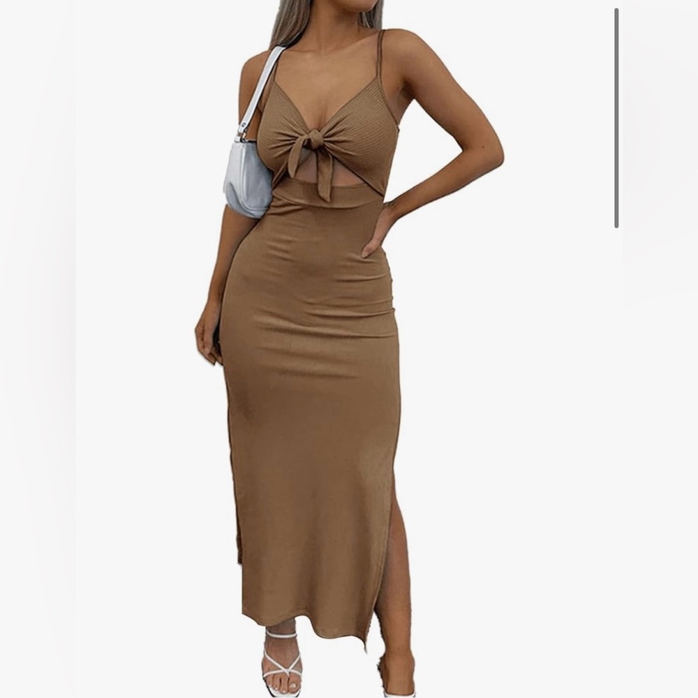 Elegant Brown Midi Dress